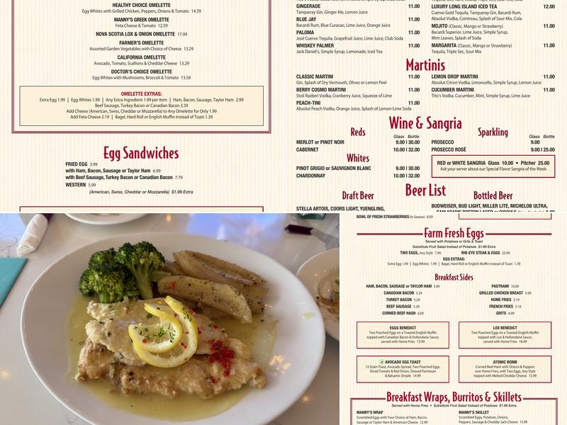 Manny's Diner Menu