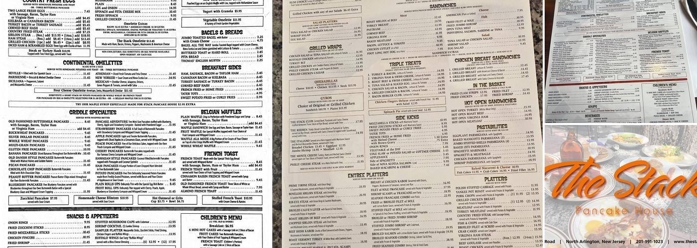 Stack Pancake & Steak House Menu