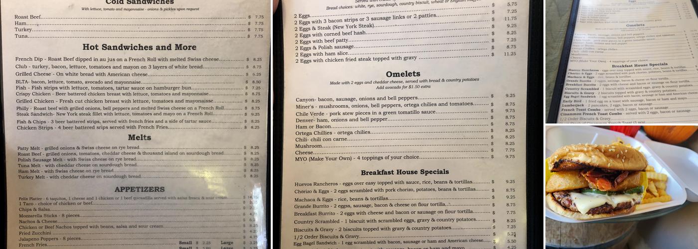 Silverado Cafe Menu
