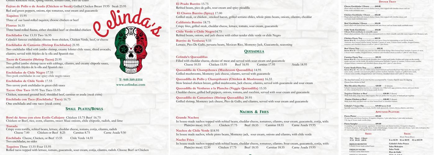 Celinda's Menu