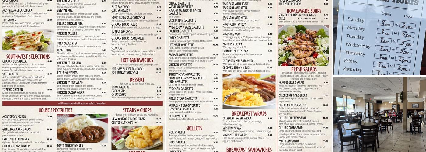 Nori's Restaurant Menu