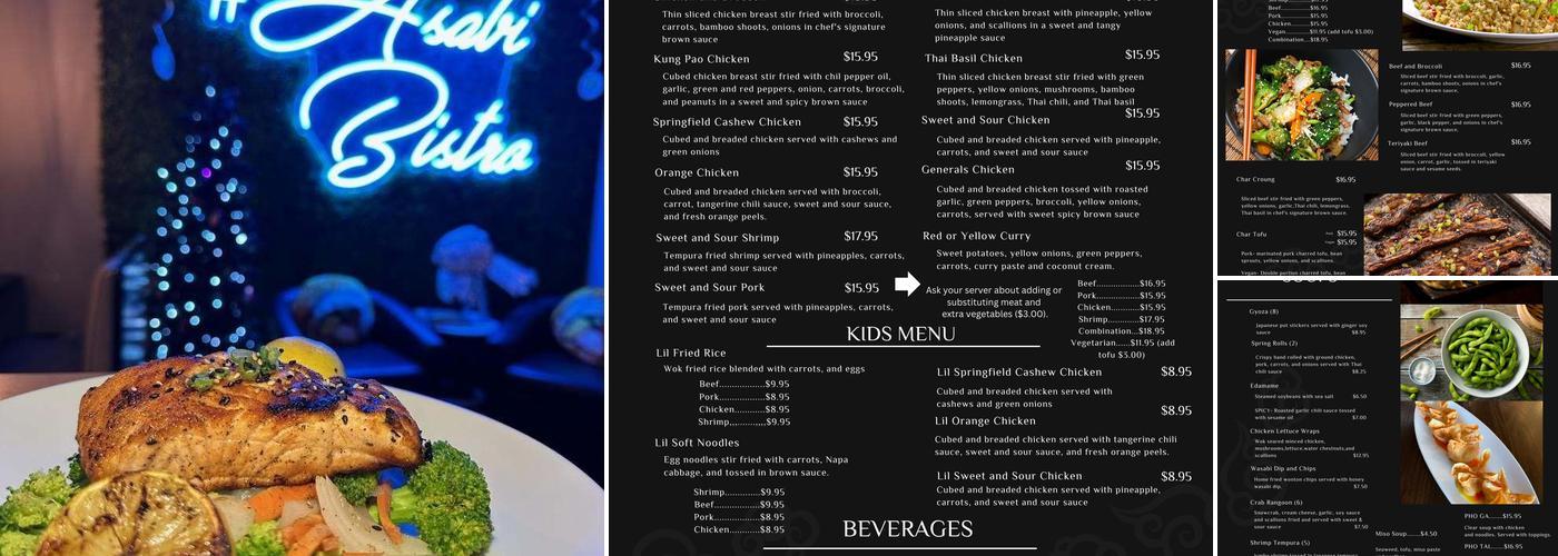 Asabi Bistro Sushi Bar Menu