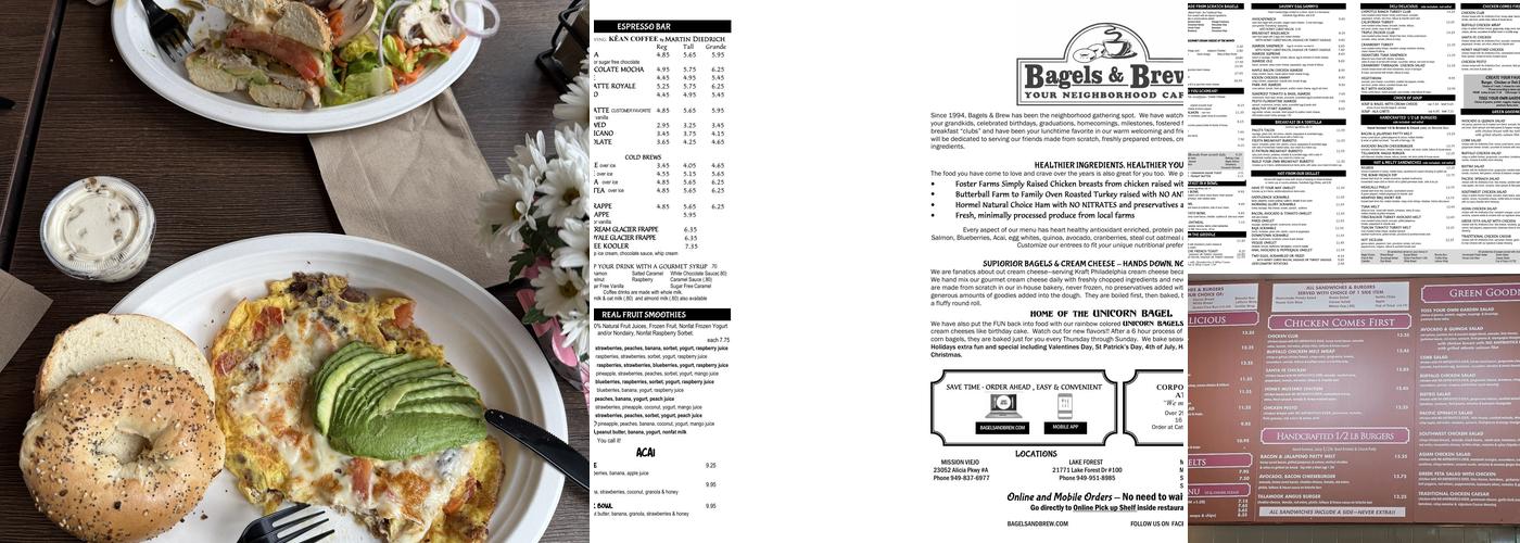 Bagels & Brew Menu