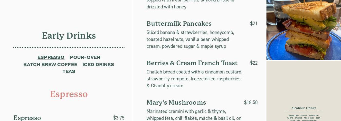 Little Collins Menu