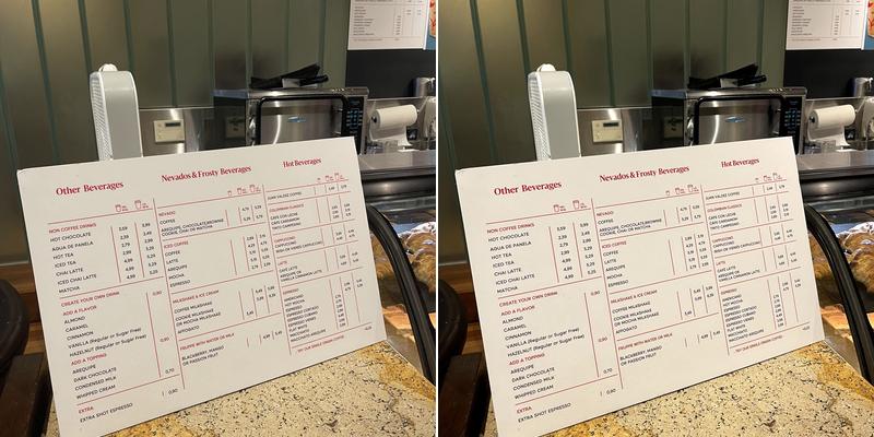 Juan Valdez Cafe Menu