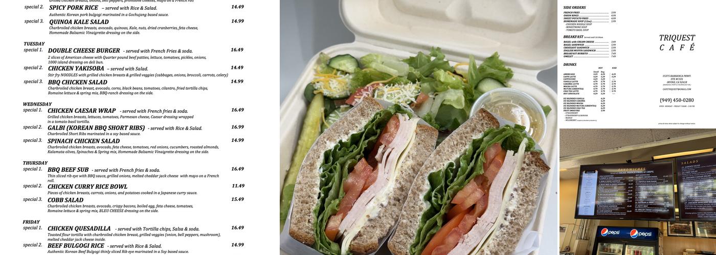 Triquest Cafe Menu