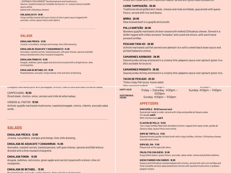 Fonda Menu