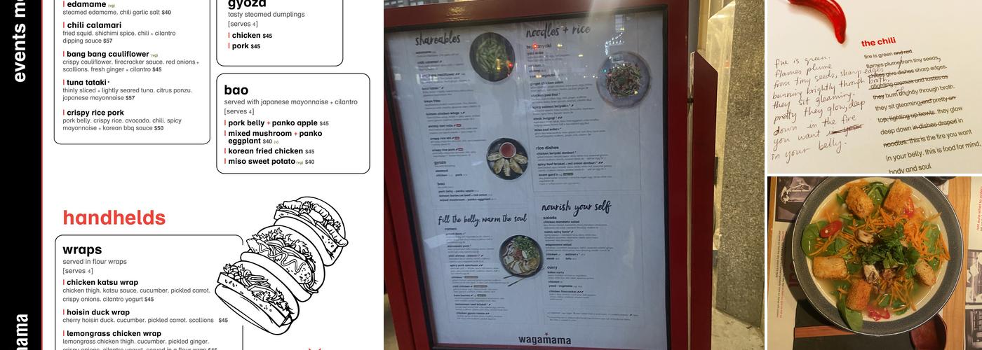 wagamama Menu