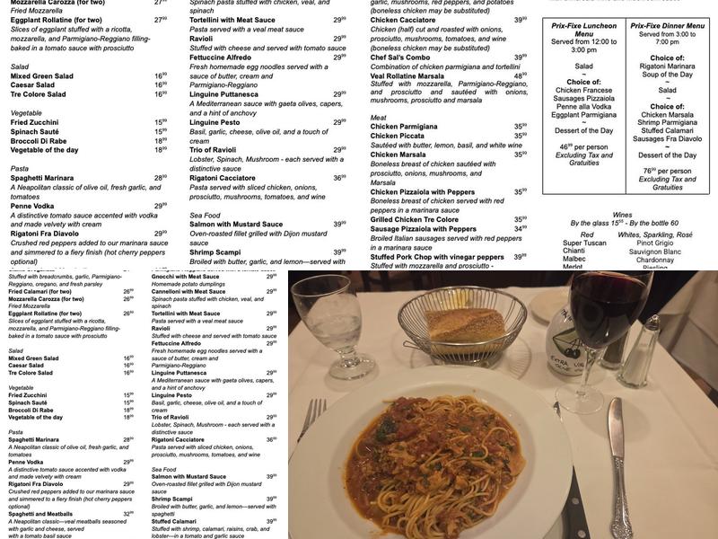 Patsy's Italian Restaurant Menu