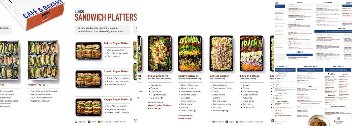 Specialty's Café & Bakery Menu