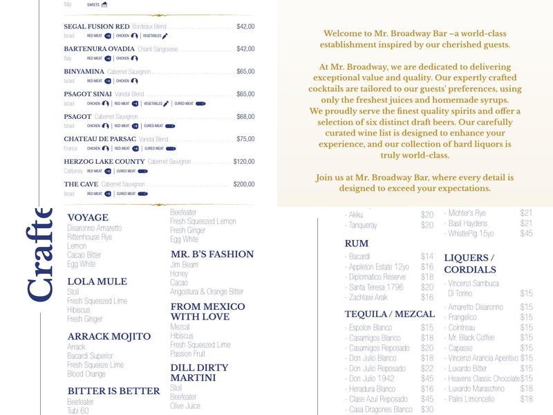 Mr. Broadway Menu