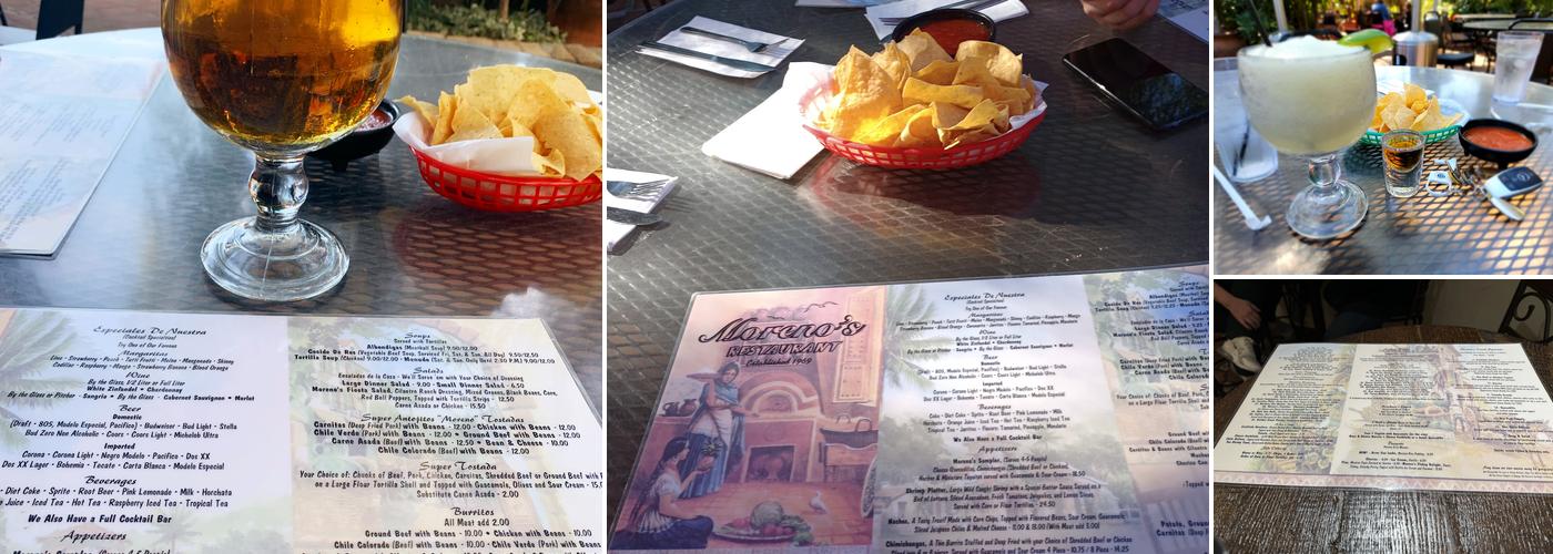 Moreno's Menu
