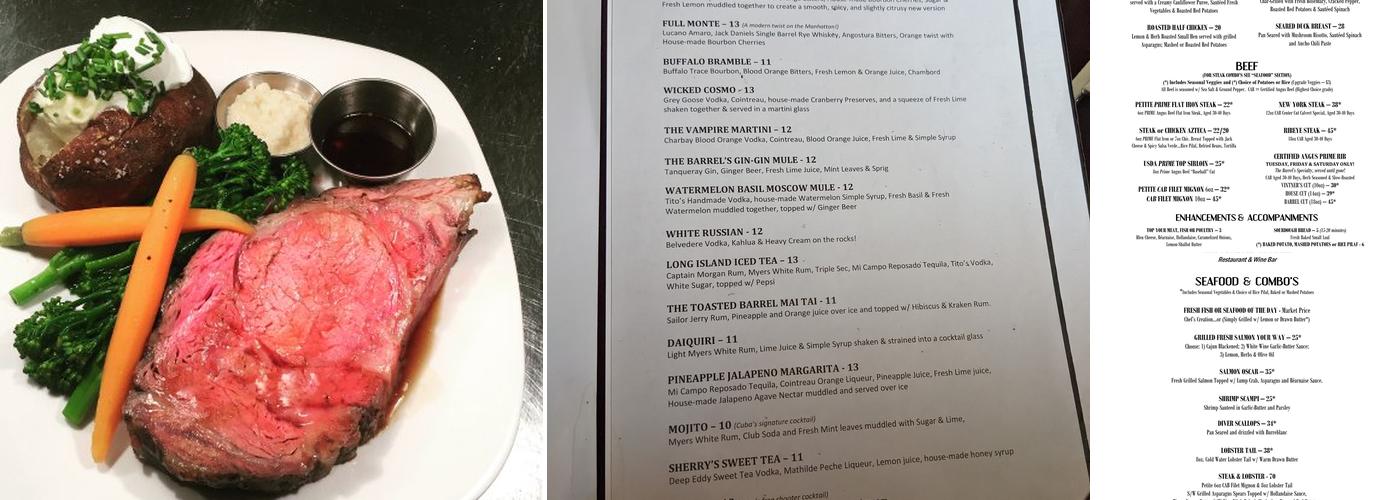 The Toasted Barrel Menu