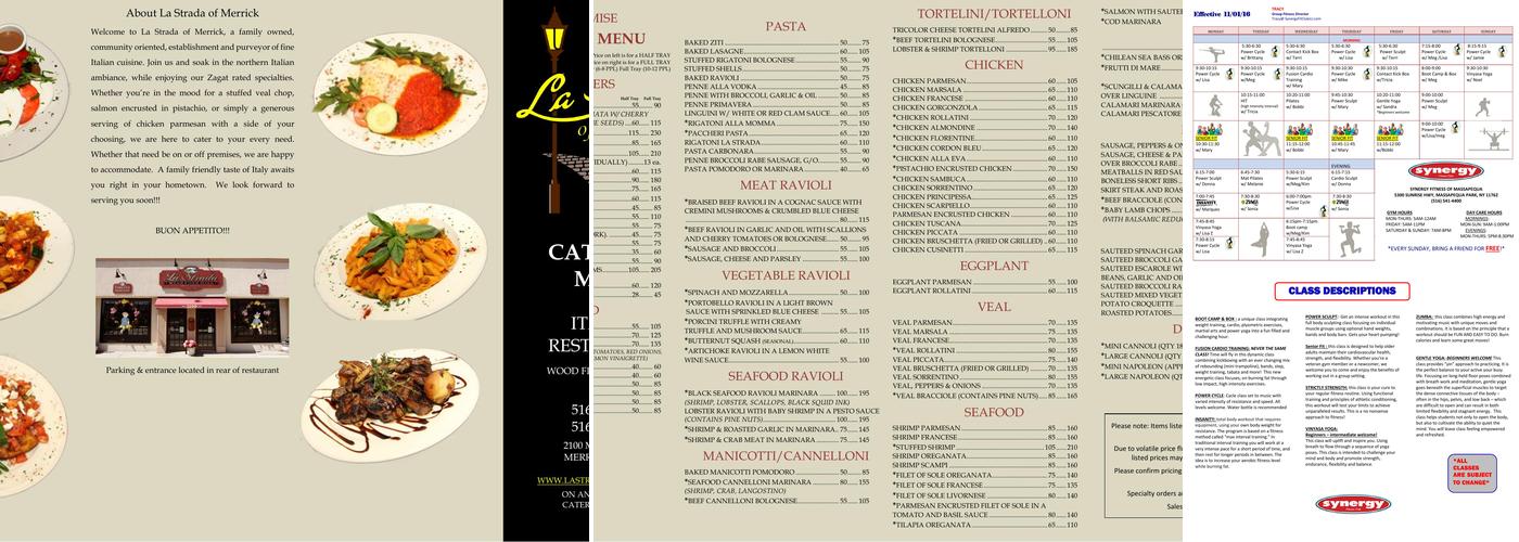 La Strada Menu