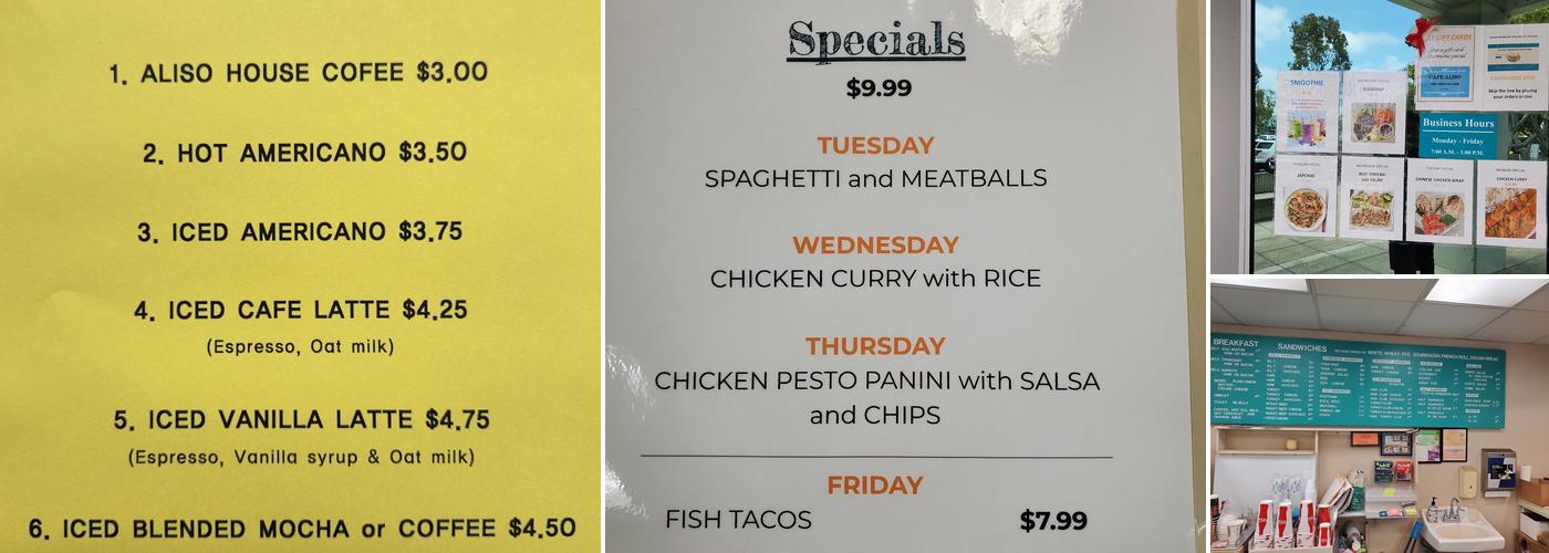 Cafe Aliso Menu