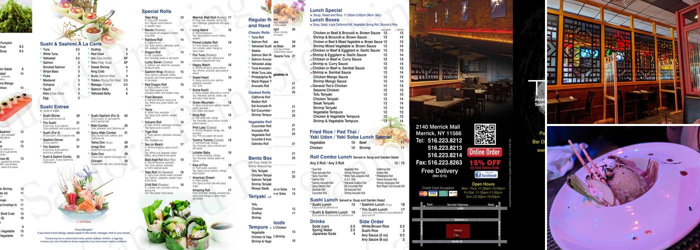 Taka Asian Fusion Menu