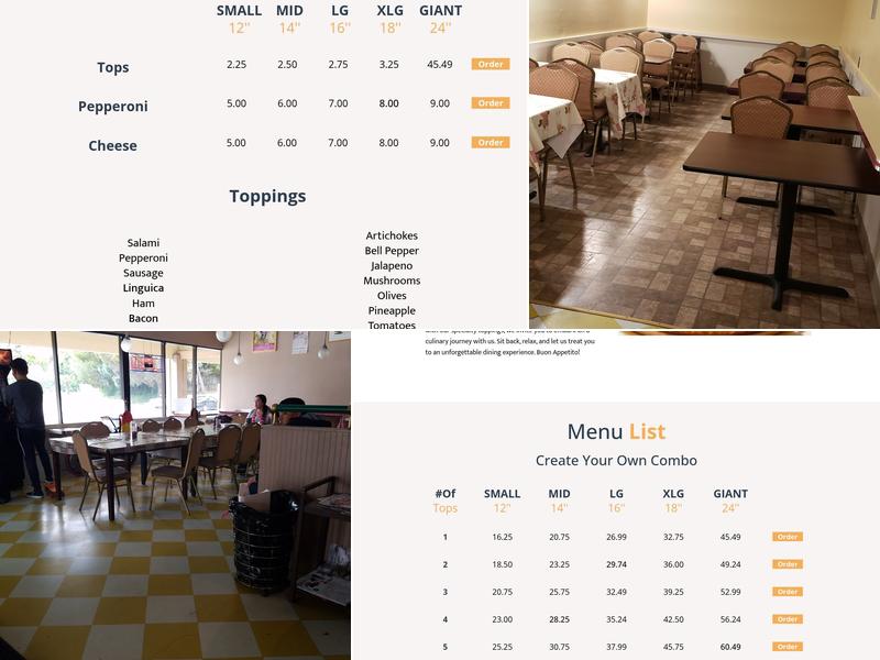 Hugo's Pizzeria Menu