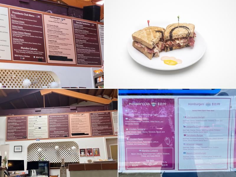 Mundos Sandwich & Burger House Webster St Menu