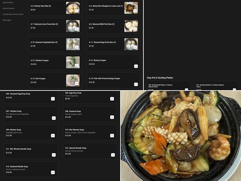 Shun Feng Restaurant Menu