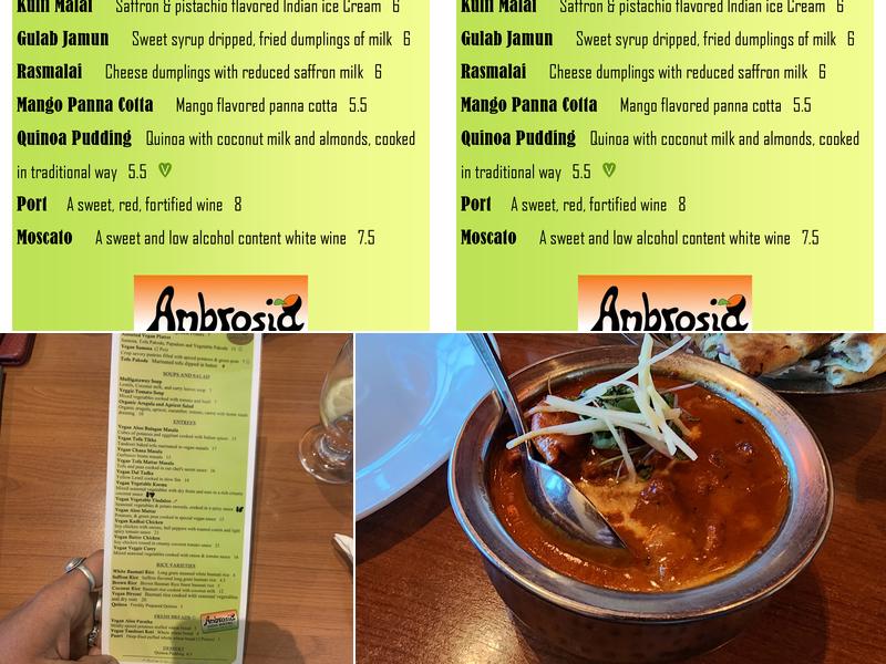 Ambrosia India Bistro - Scotts Valley Menu