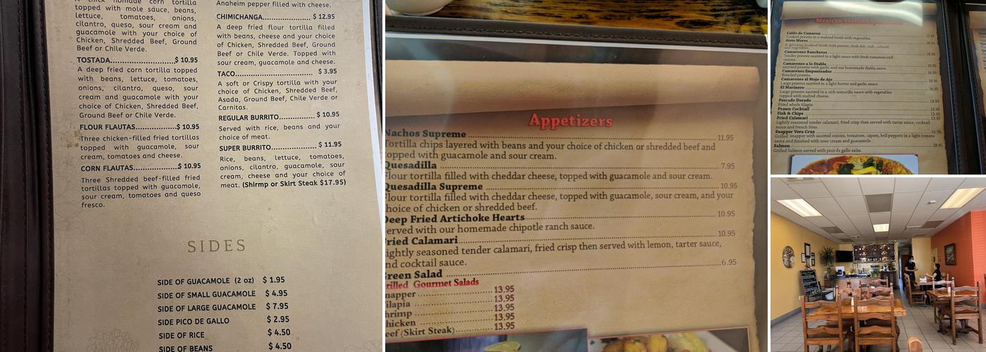 Alfonso's Authentic Mexican Food Menu