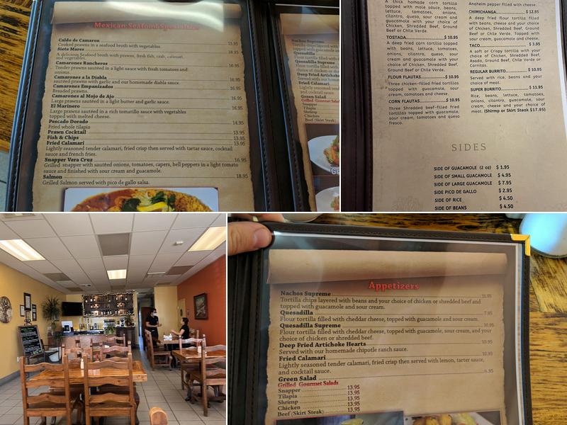 Alfonso's Authentic Mexican Food Menu
