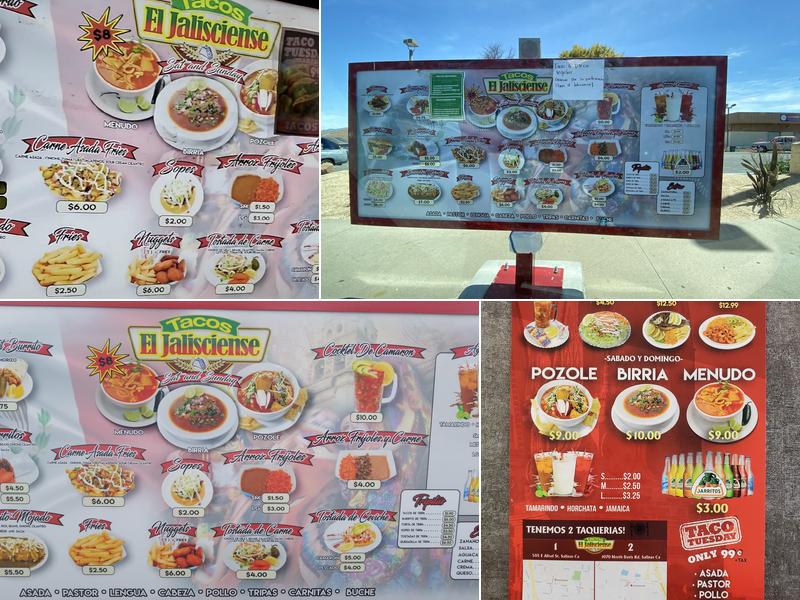 Tacos El Jalisciense Alisal Menu
