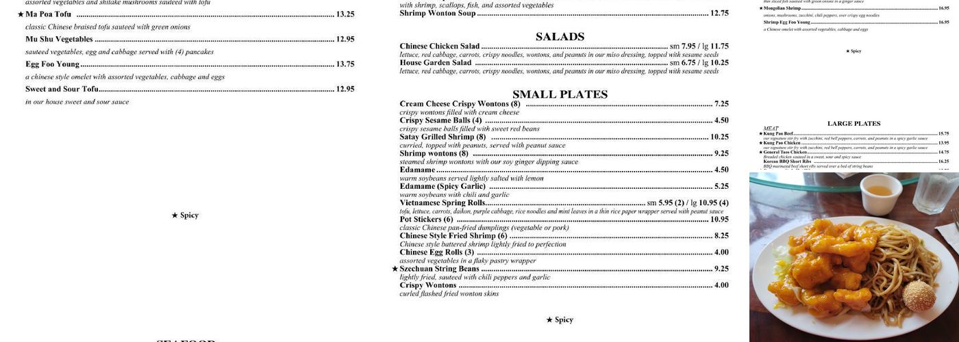 Canton Restaurant Menu