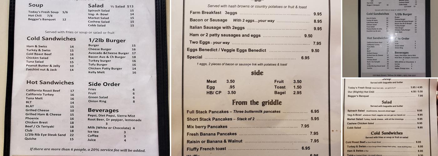 Dudley's Oldtown Menu