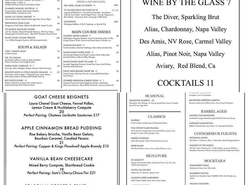 Seventh & Dolores Menu