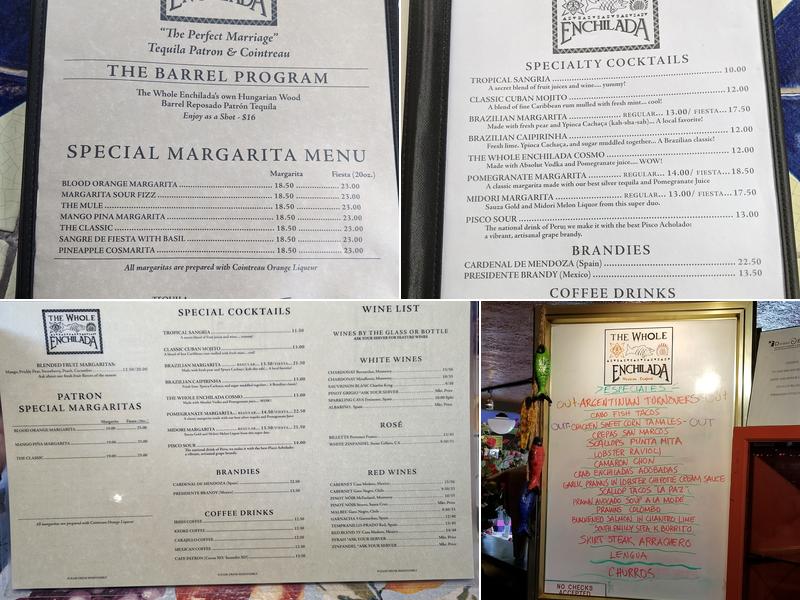 Whole Enchilada Restaurant Menu