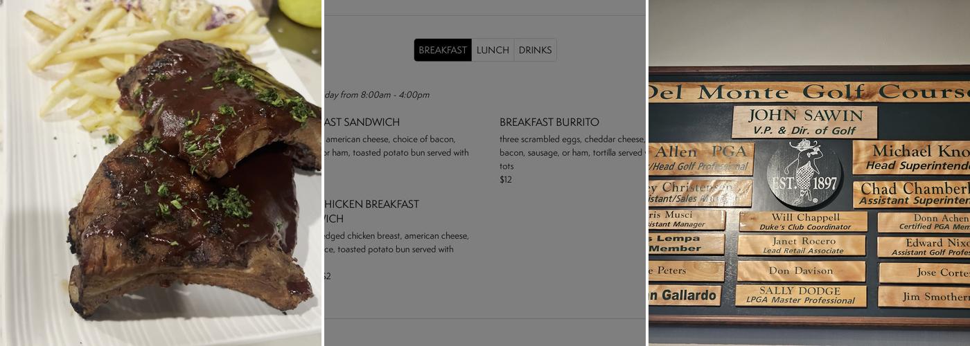 Del Monte Bar & Grill Menu