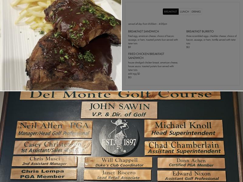 Del Monte Bar & Grill Menu