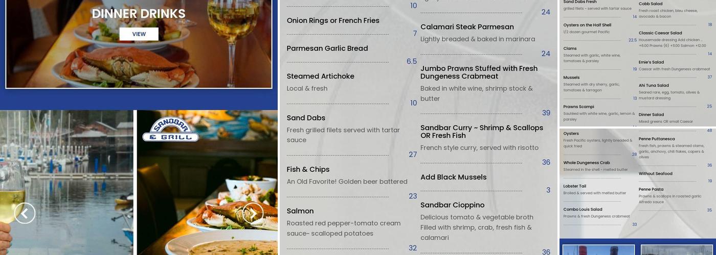 Sandbar & Grill Menu