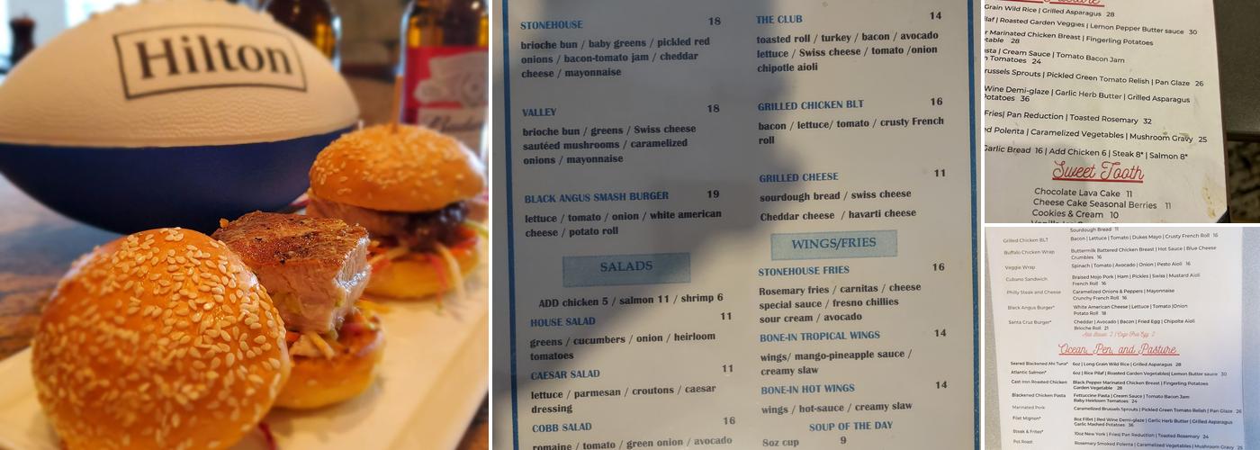 Stonehouse Bar & Grill Menu