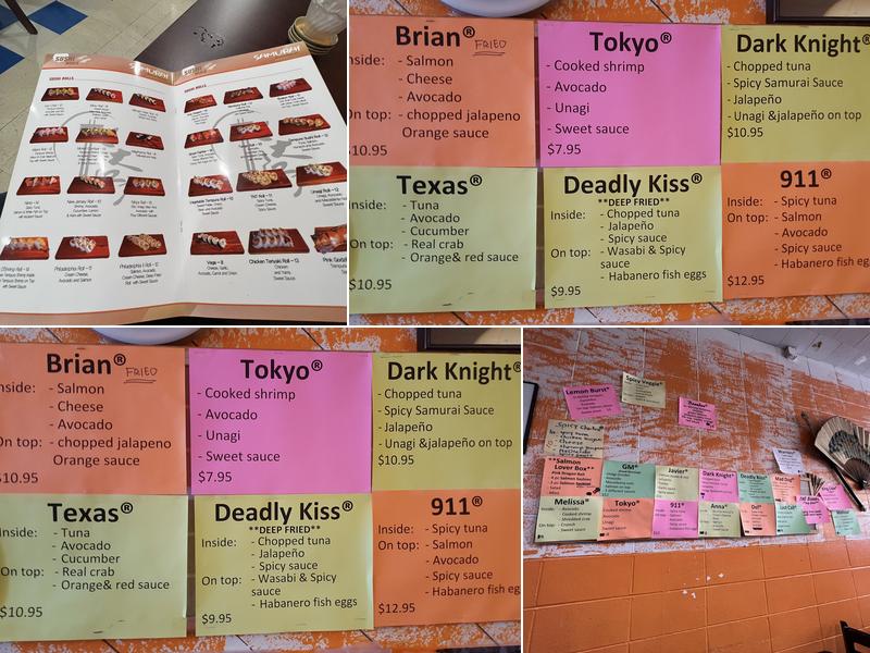 Samurai Japanese Restaurant Menu