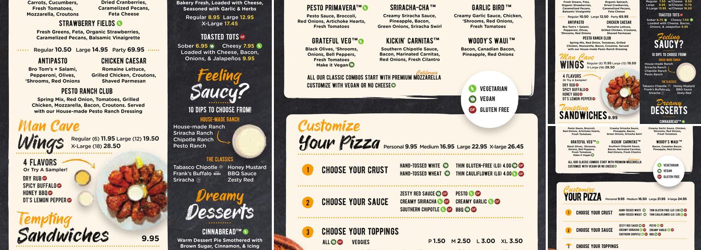 Woodstock's Pizza Santa Cruz Menu