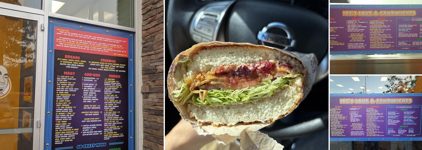 Ike's Love & Sandwiches Menu