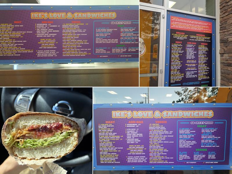 Ike's Love & Sandwiches Menu