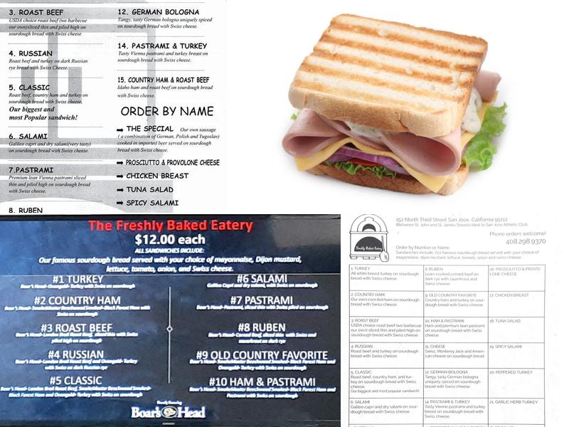 Freshly Baked Eatery Menu