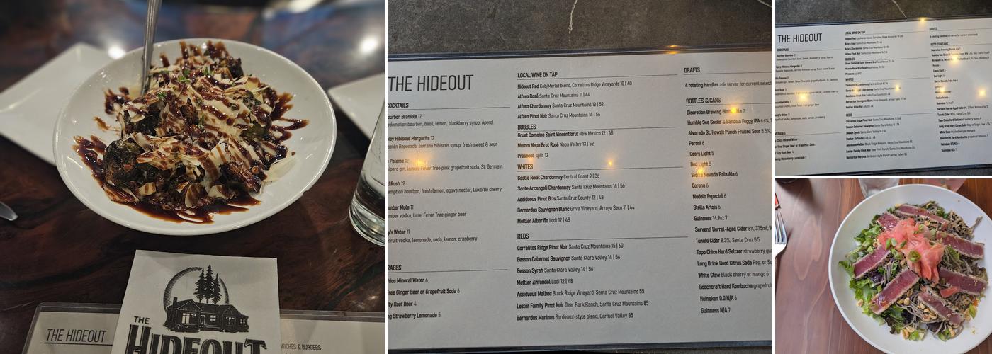 The Hideout Menu