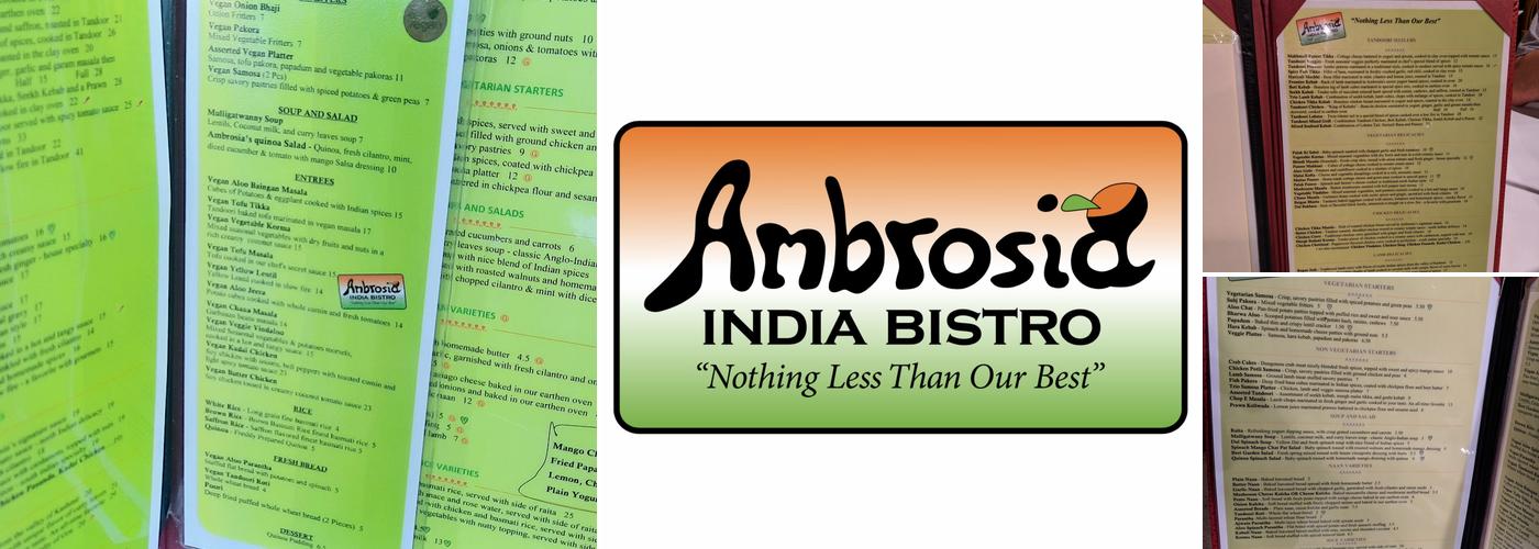 Ambrosia India Bistro- APTOS Menu