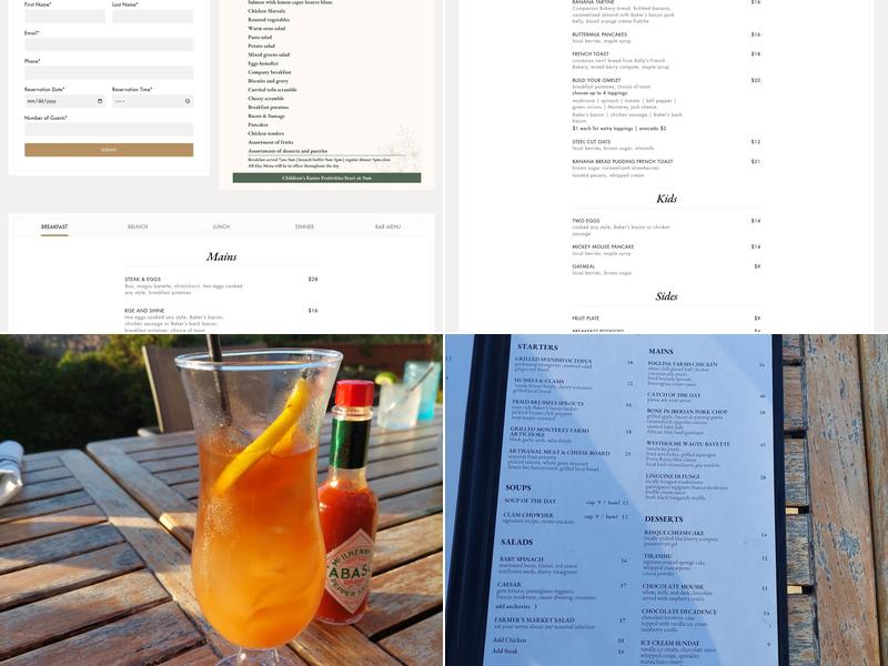 Sanderlings Restaurant Menu