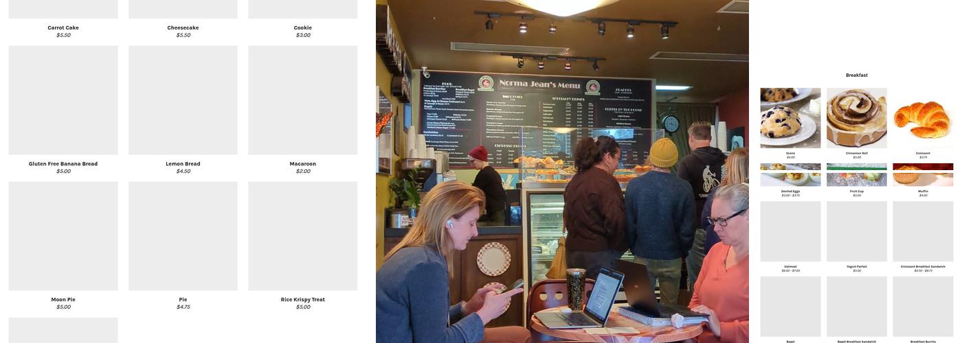 Norma Jean's Coffee Menu