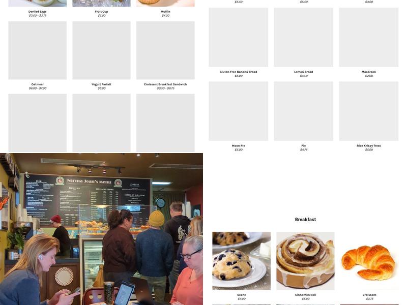 Norma Jean's Coffee Menu