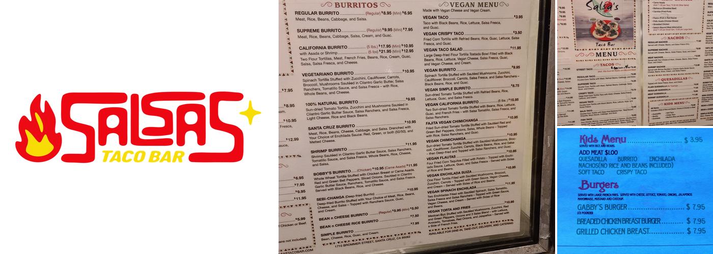 Salsas Taco Bar Menu