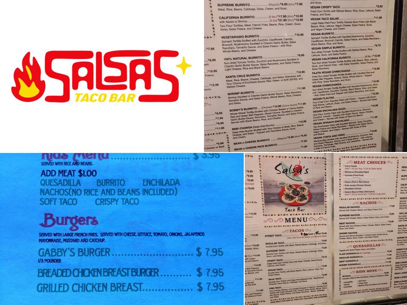 Salsas Taco Bar Menu