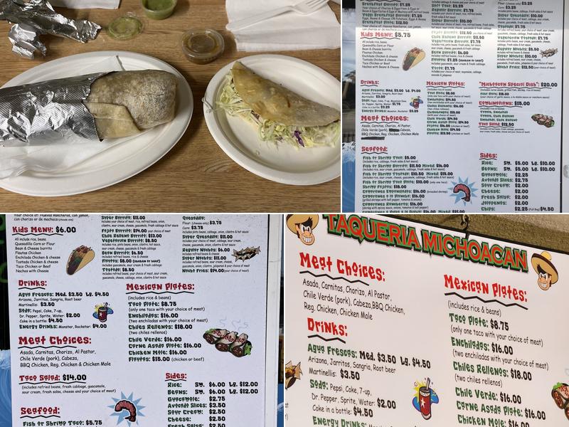 Taqueria Michoacan Menu