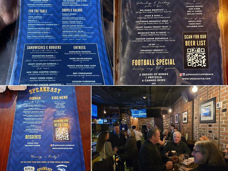 Speakeasy Menu