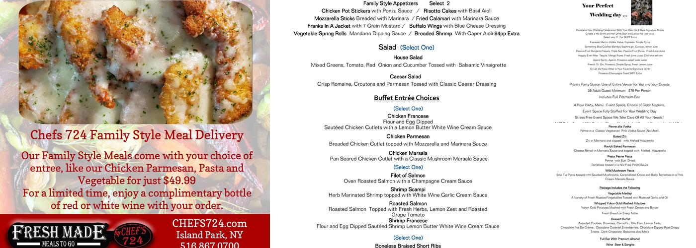 Chefs 724 Party Space - Catering Menu